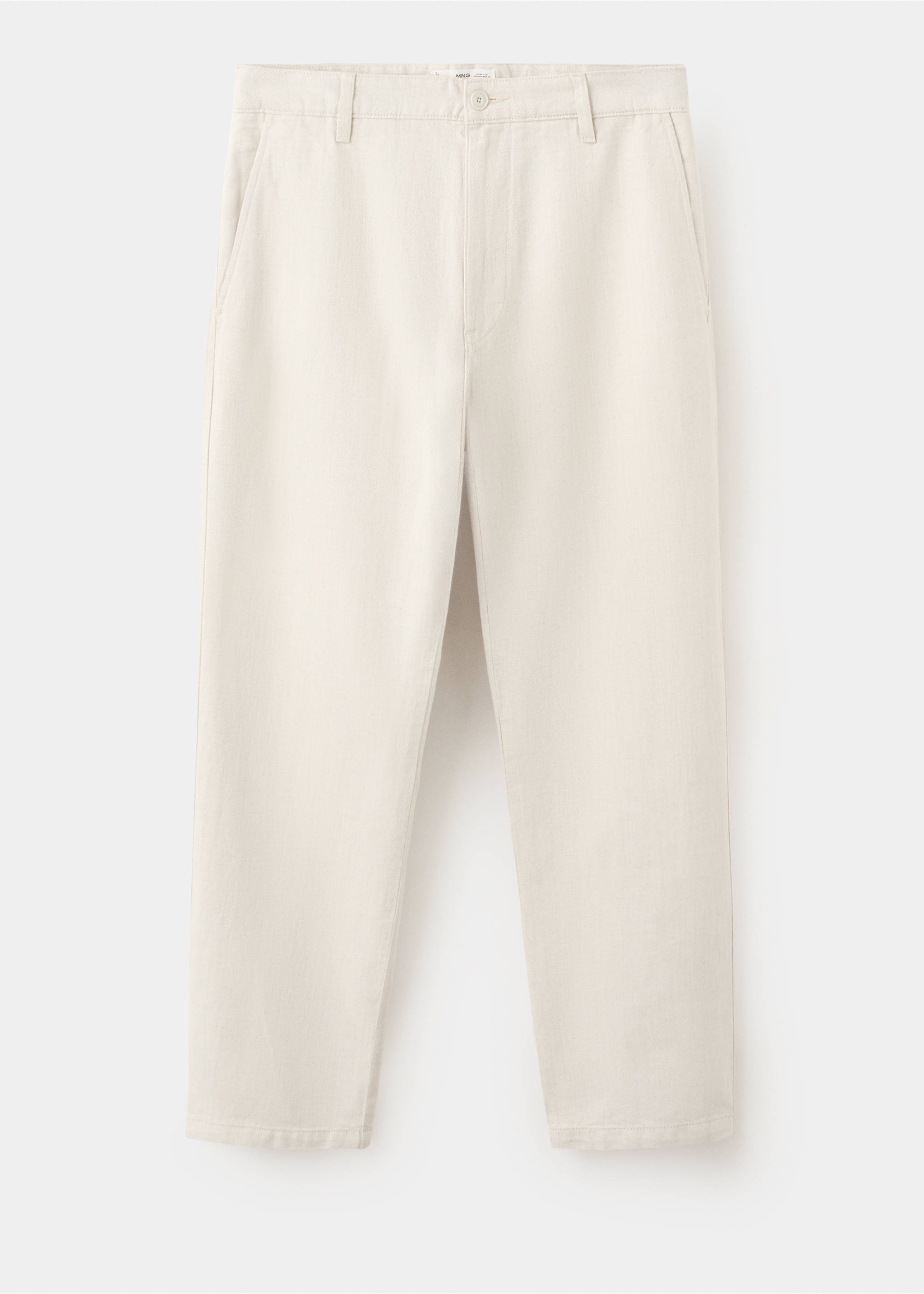 Pantalón regular fit mezcla algodón lino - Artículo sin modelo, Crudo. Ref: 27086710-00.