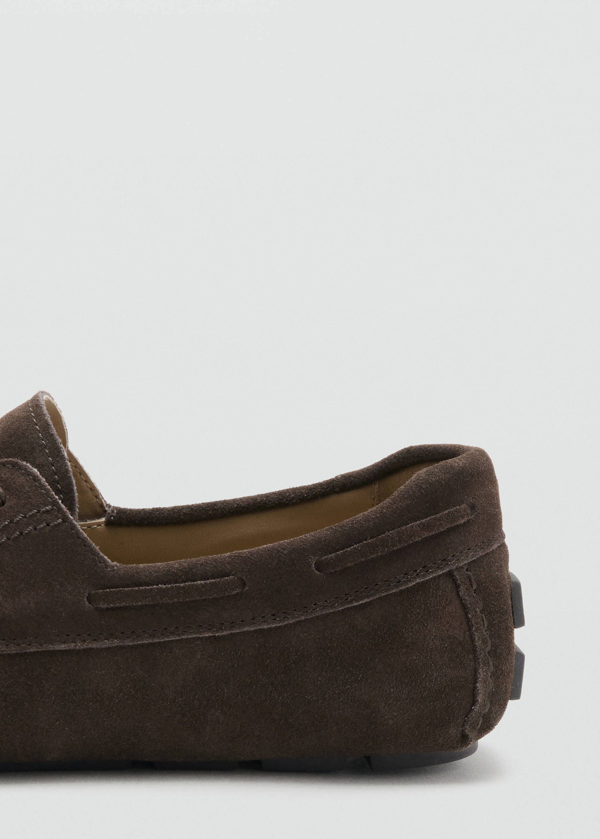 系带绒面革开车鞋 - null