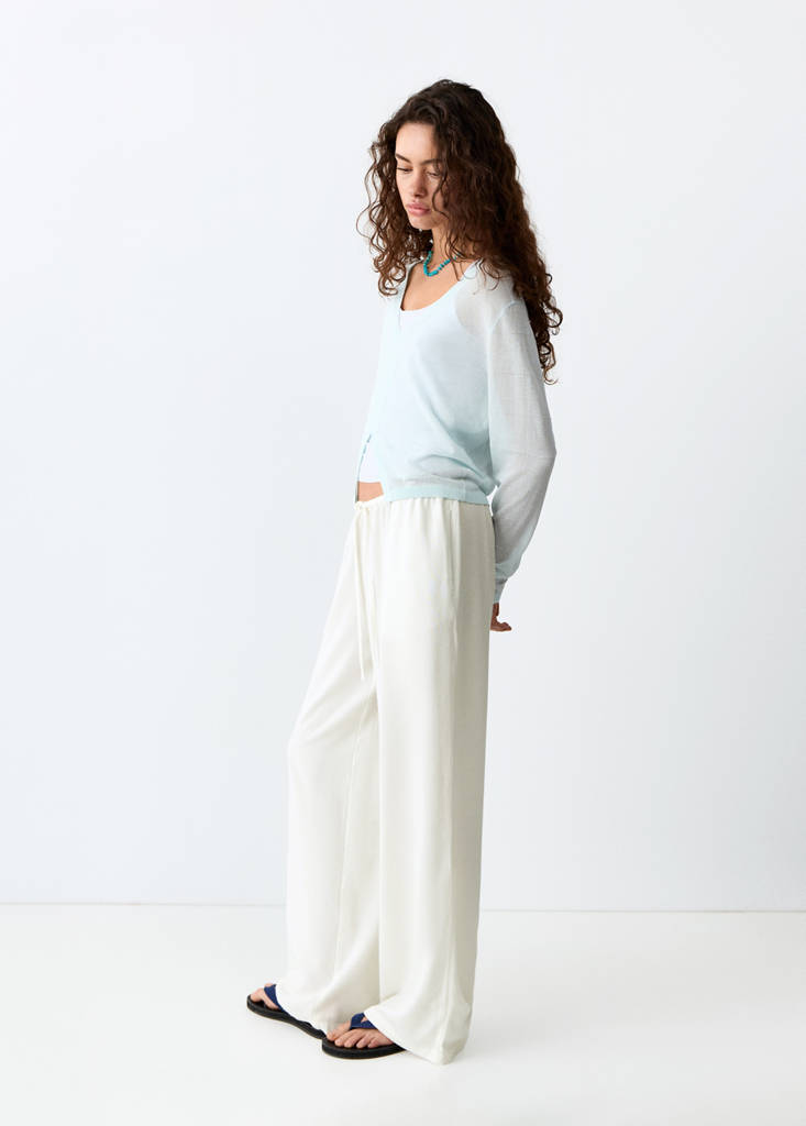 Straight linen-blend trousers — Off White