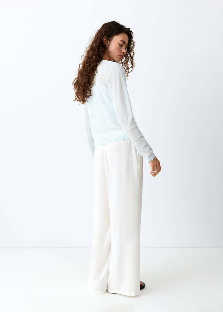 Straight linen-blend trousers — Off White