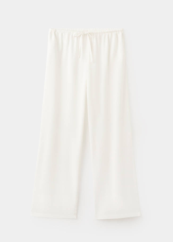 Straight linen-blend trousers — Off White