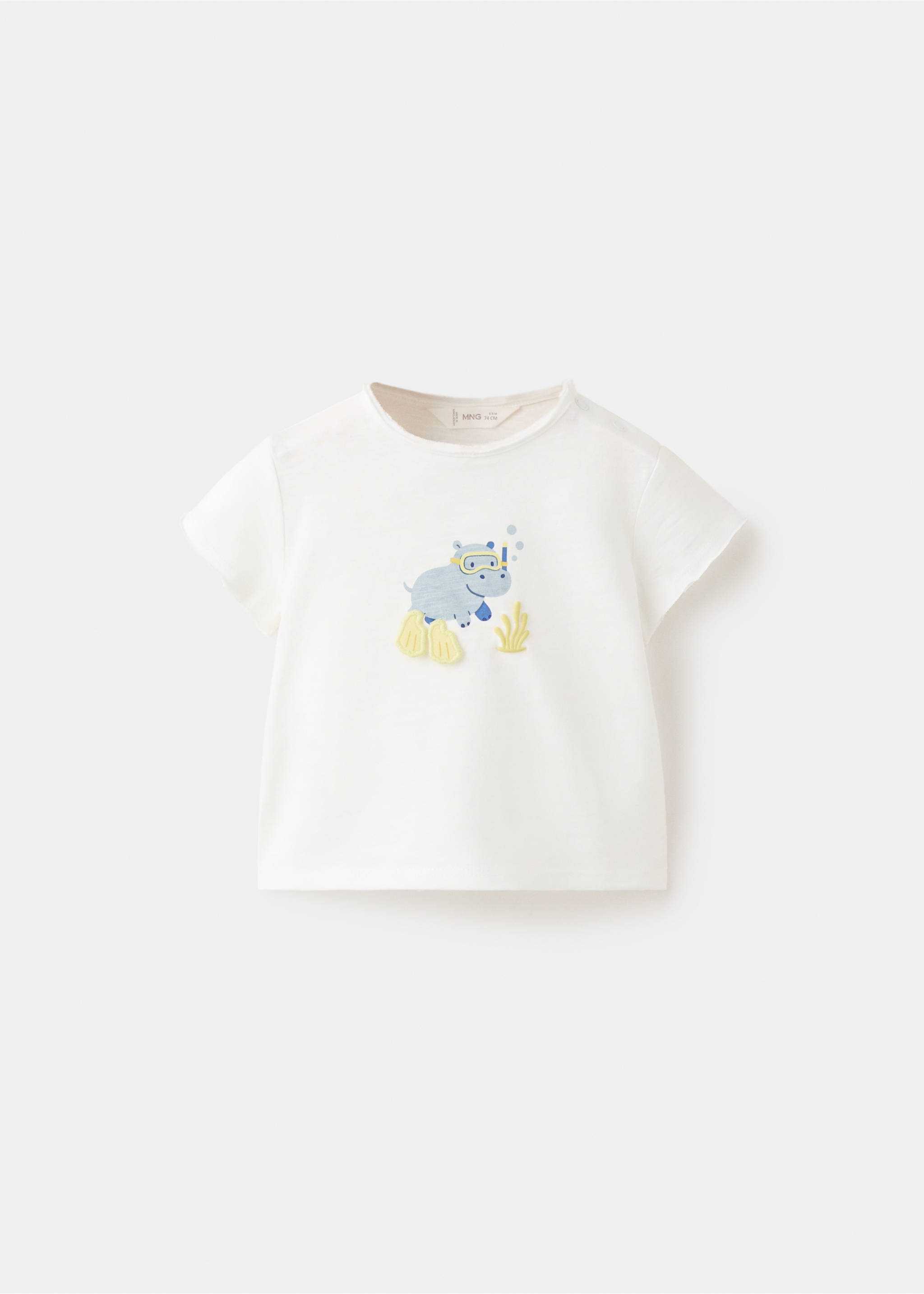 Camiseta algodón estampada - Artículo sin modelo, Blanco roto. Ref: 27086714-00.