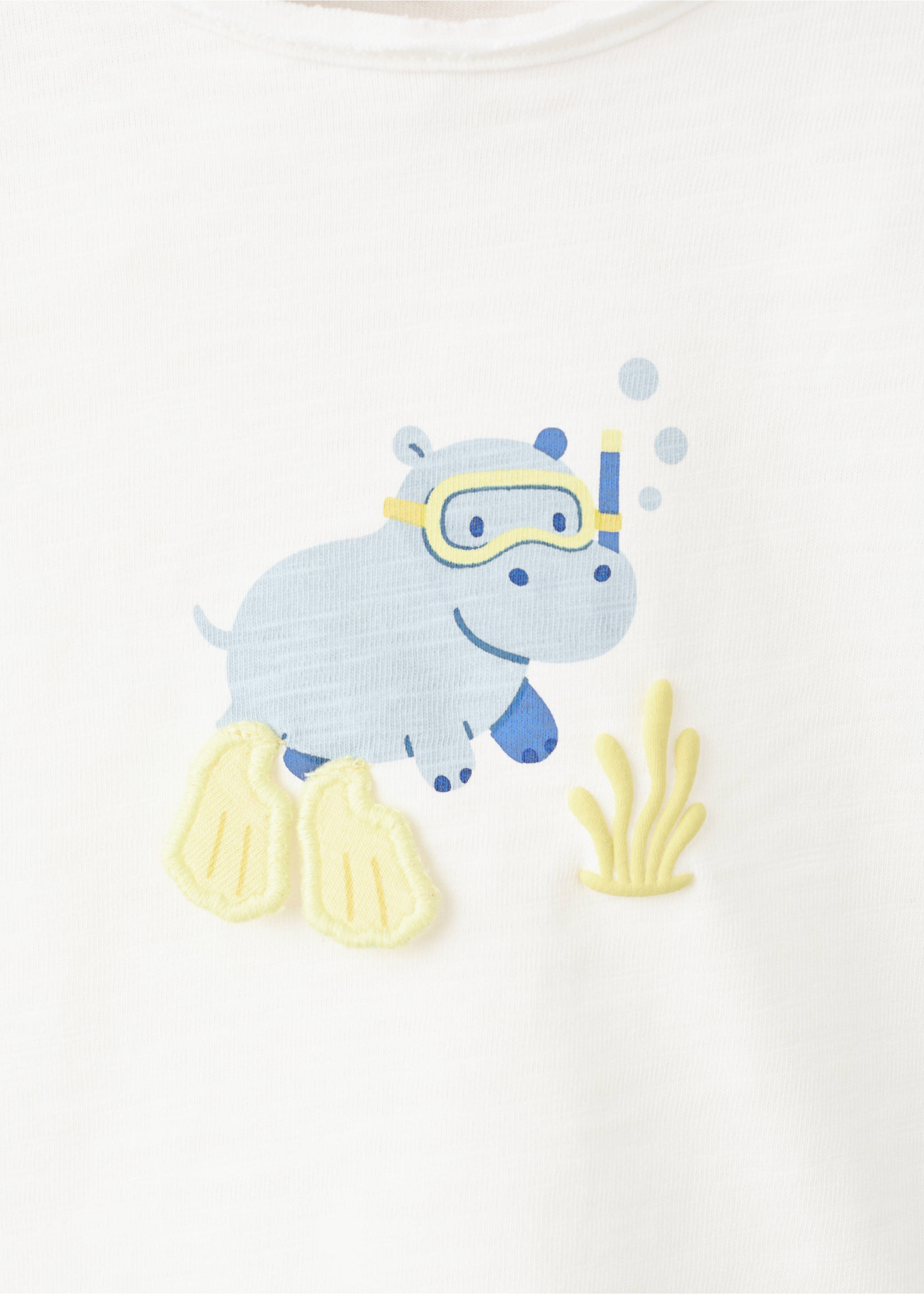 Camiseta algodón estampada - Detalle del artículo 8, Blanco roto. Ref: 27086714-00.