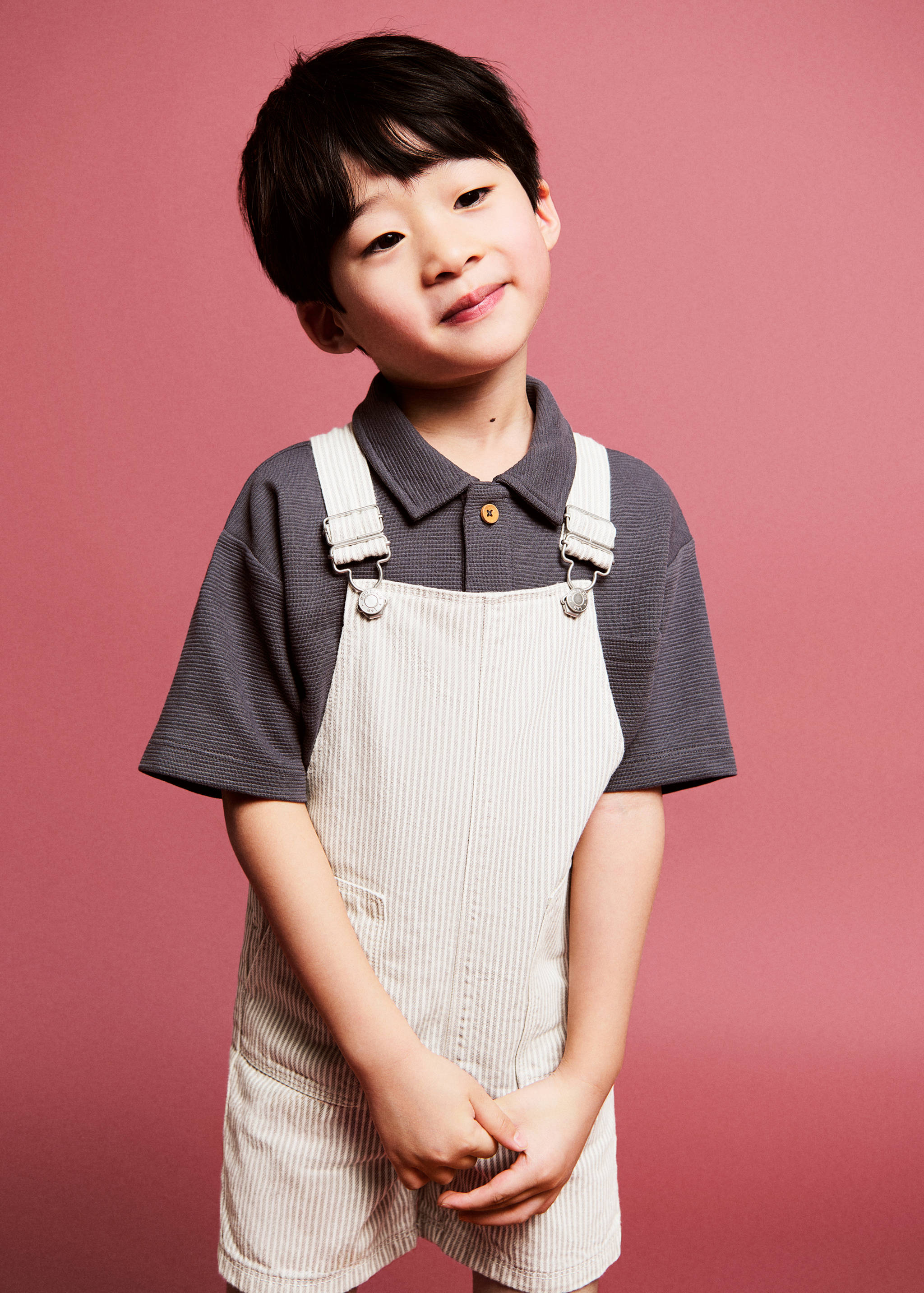 Striped short dungarees - General plane