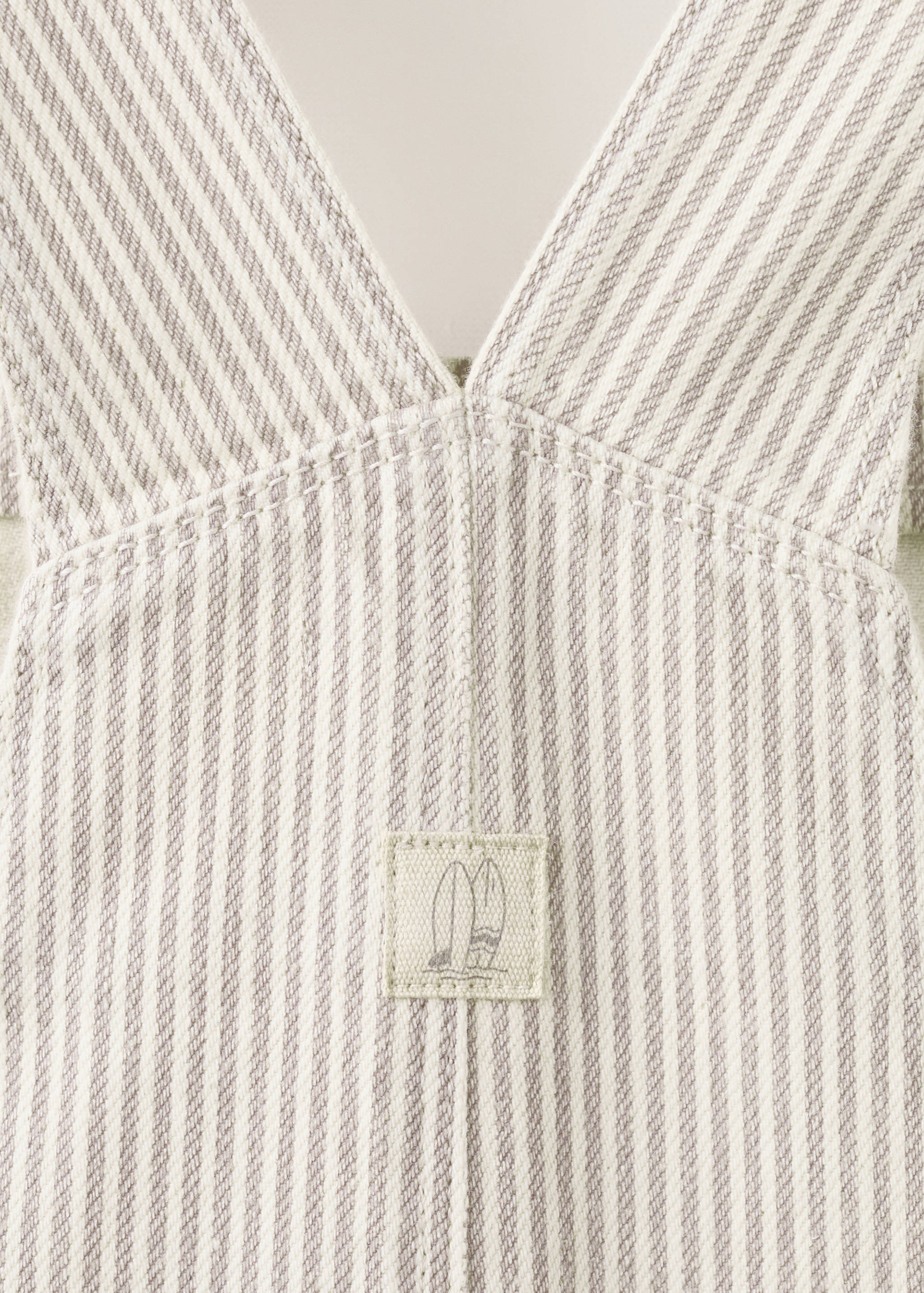 Striped short dungarees - Details of the article 0