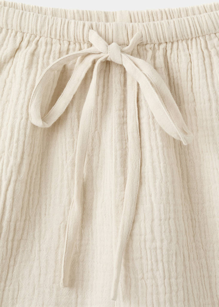Plain cotton pyjama shorts — Ecru