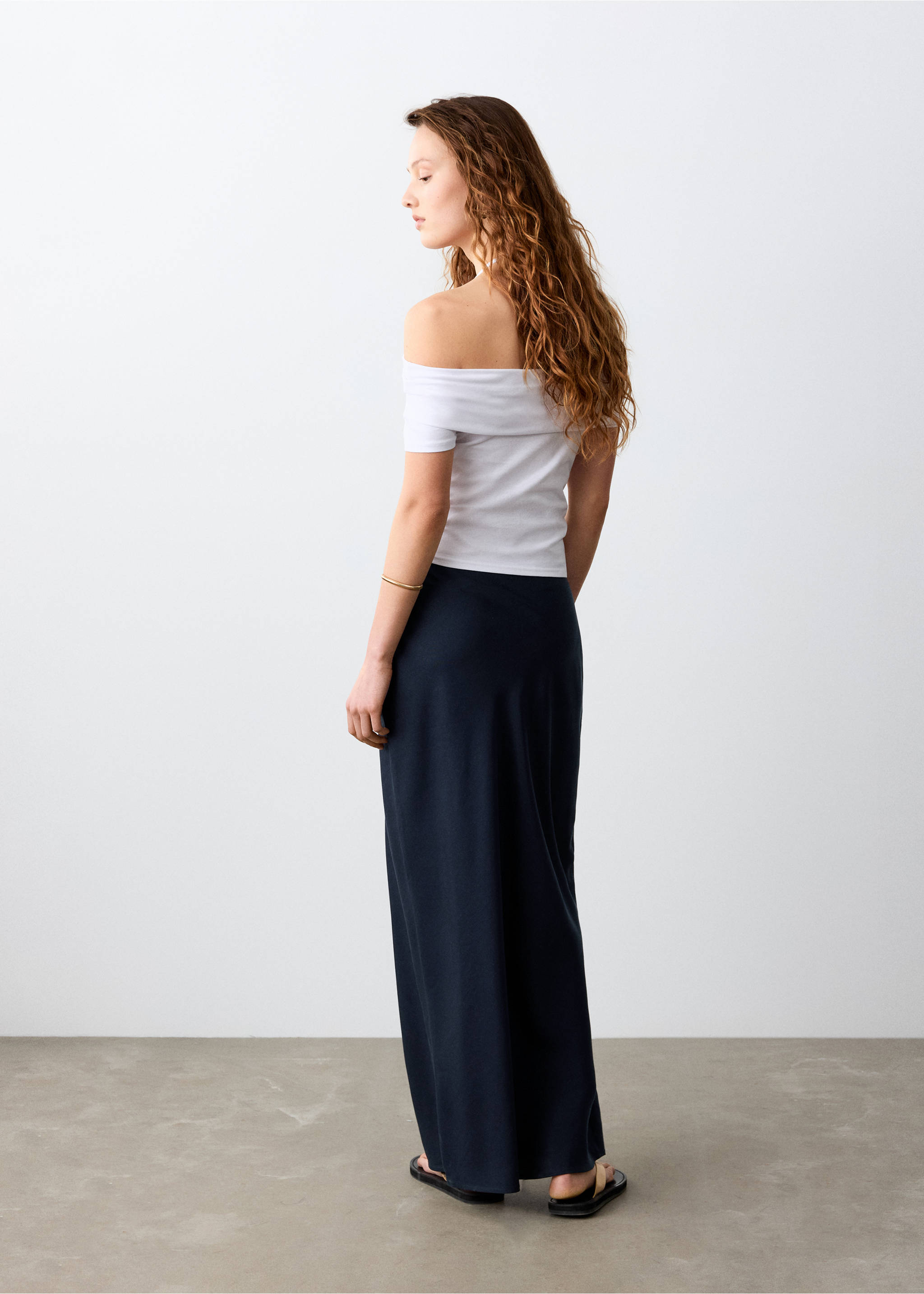 Длинная прямая юбка - Деталь изделия 2, Темно-синий. Ref: 27086721-00.