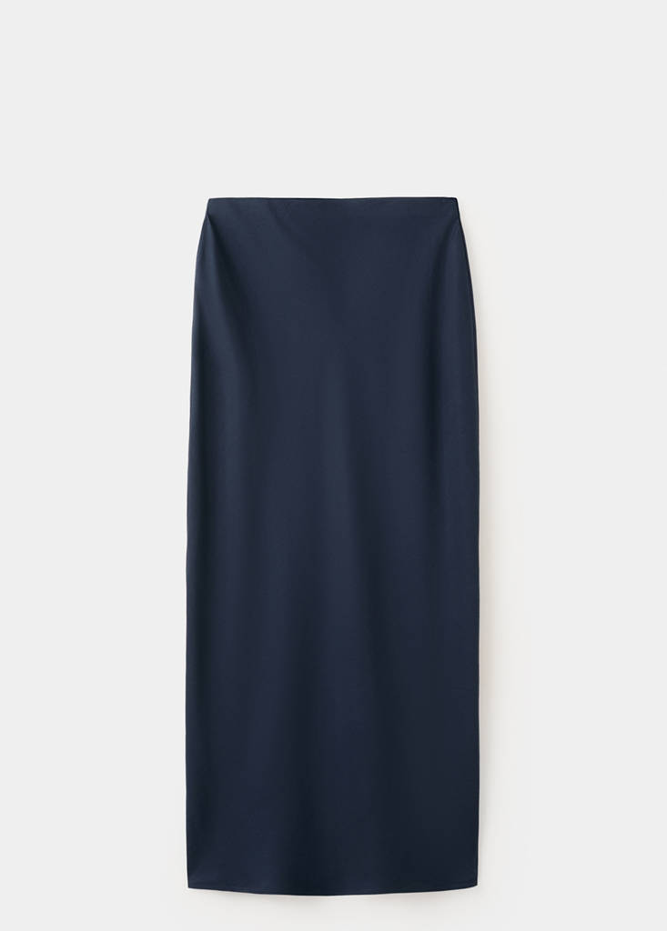 Langer gerader Rock — Dunkles Marineblau