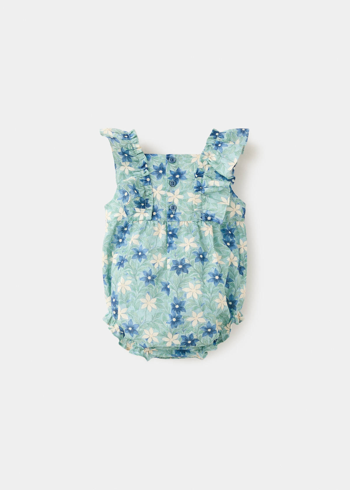 Floral-print romper suit — Green