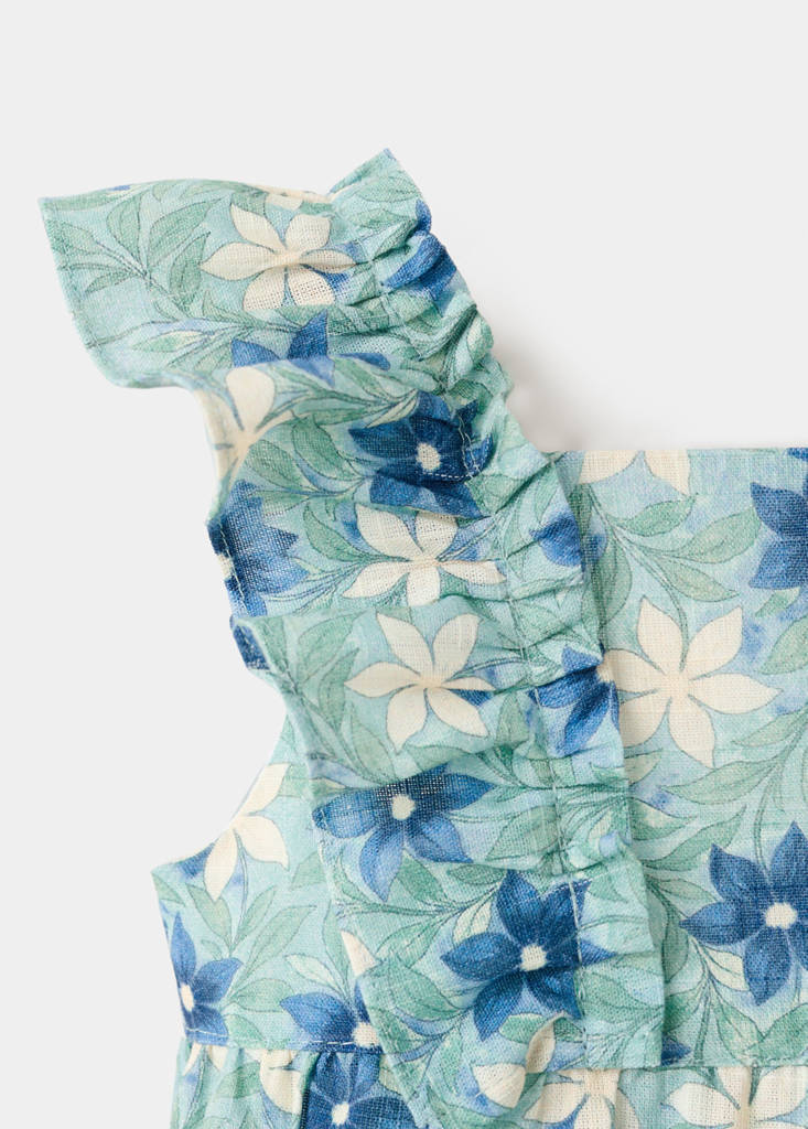 Floral-print romper suit — Green
