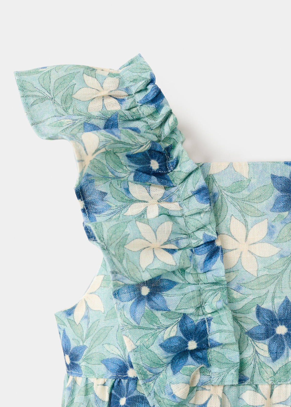 Floral-print romper suit — Green