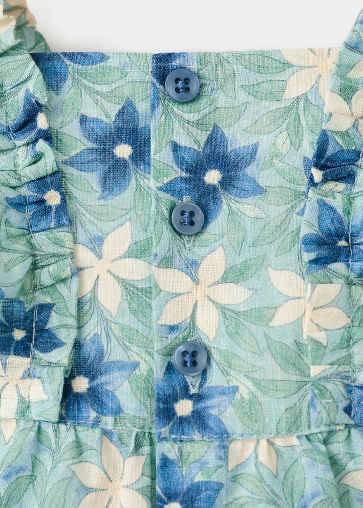 Floral-print romper suit — Green