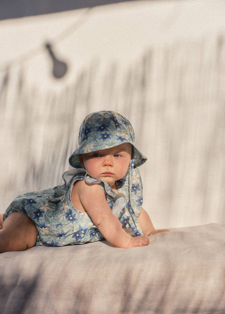 Floral-print romper suit — Green
