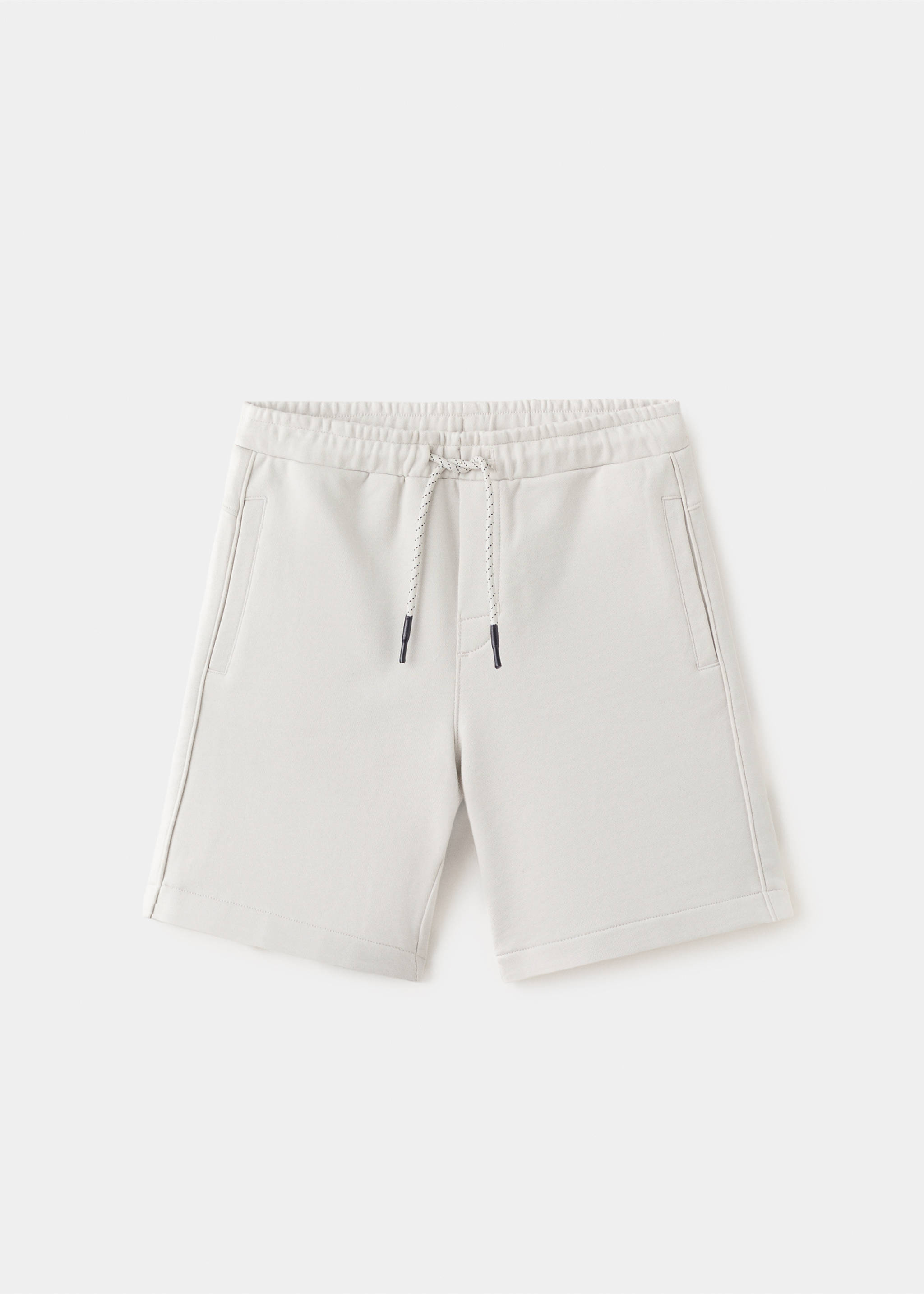 Cotton shorts with drawstring - Article without model, Ice Grey. Ref: 27086725-00.