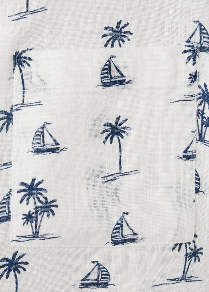 Palm tree print cotton shirt — Off White