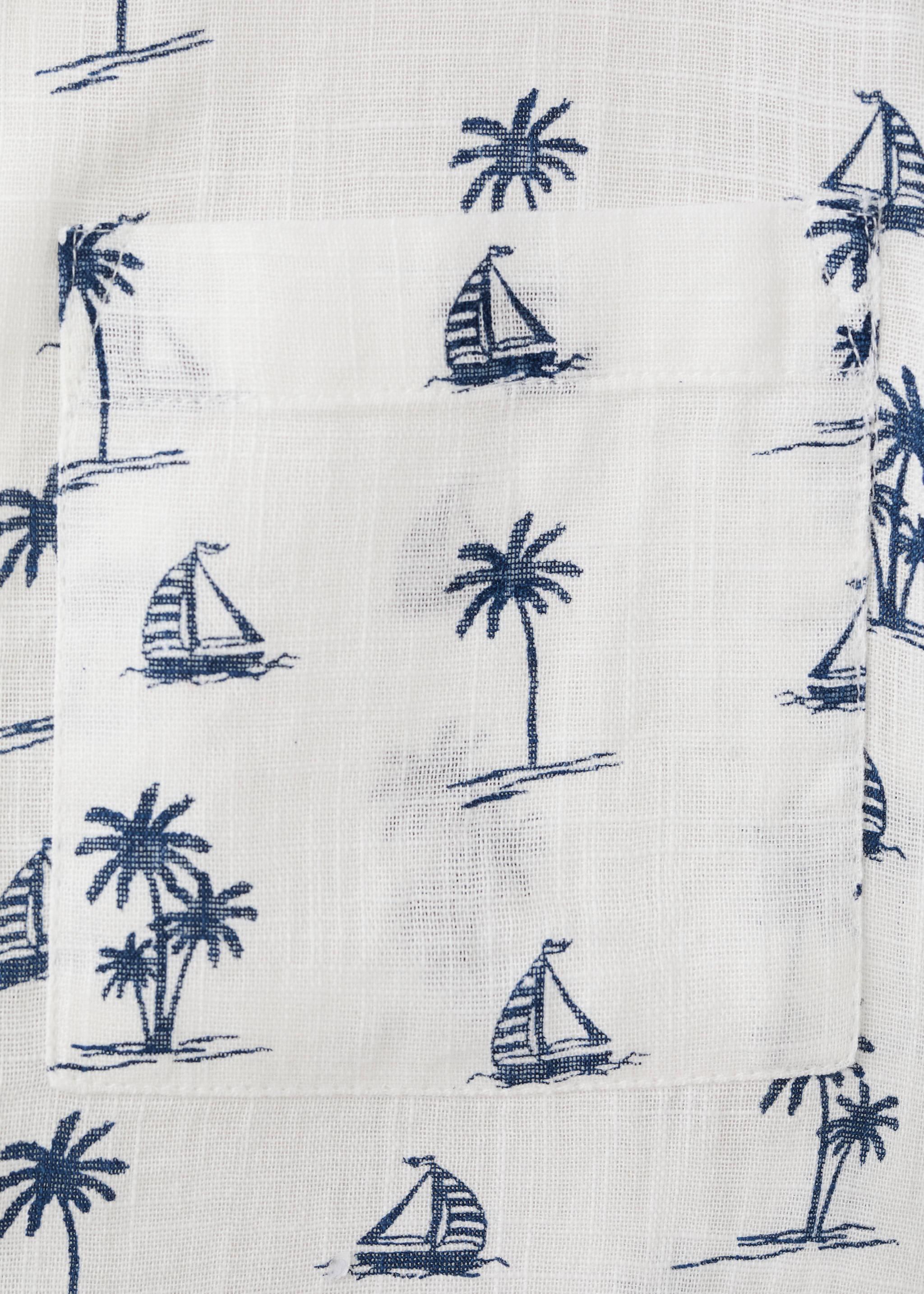 Palm tree print cotton shirt - Details of the article 0