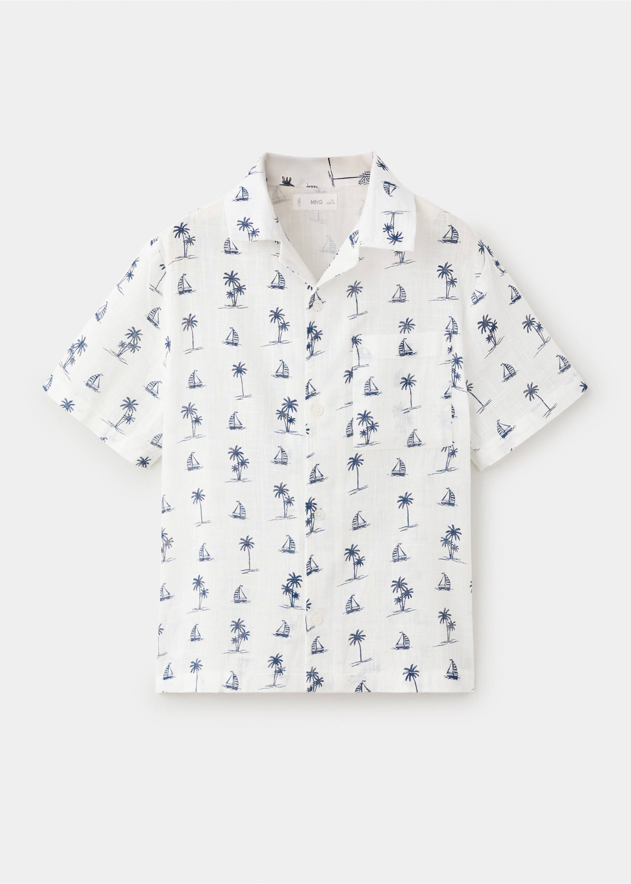 Camisa algodón estampado palmeras - Artículo sin modelo, Blanco roto. Ref: 27086728-00.
