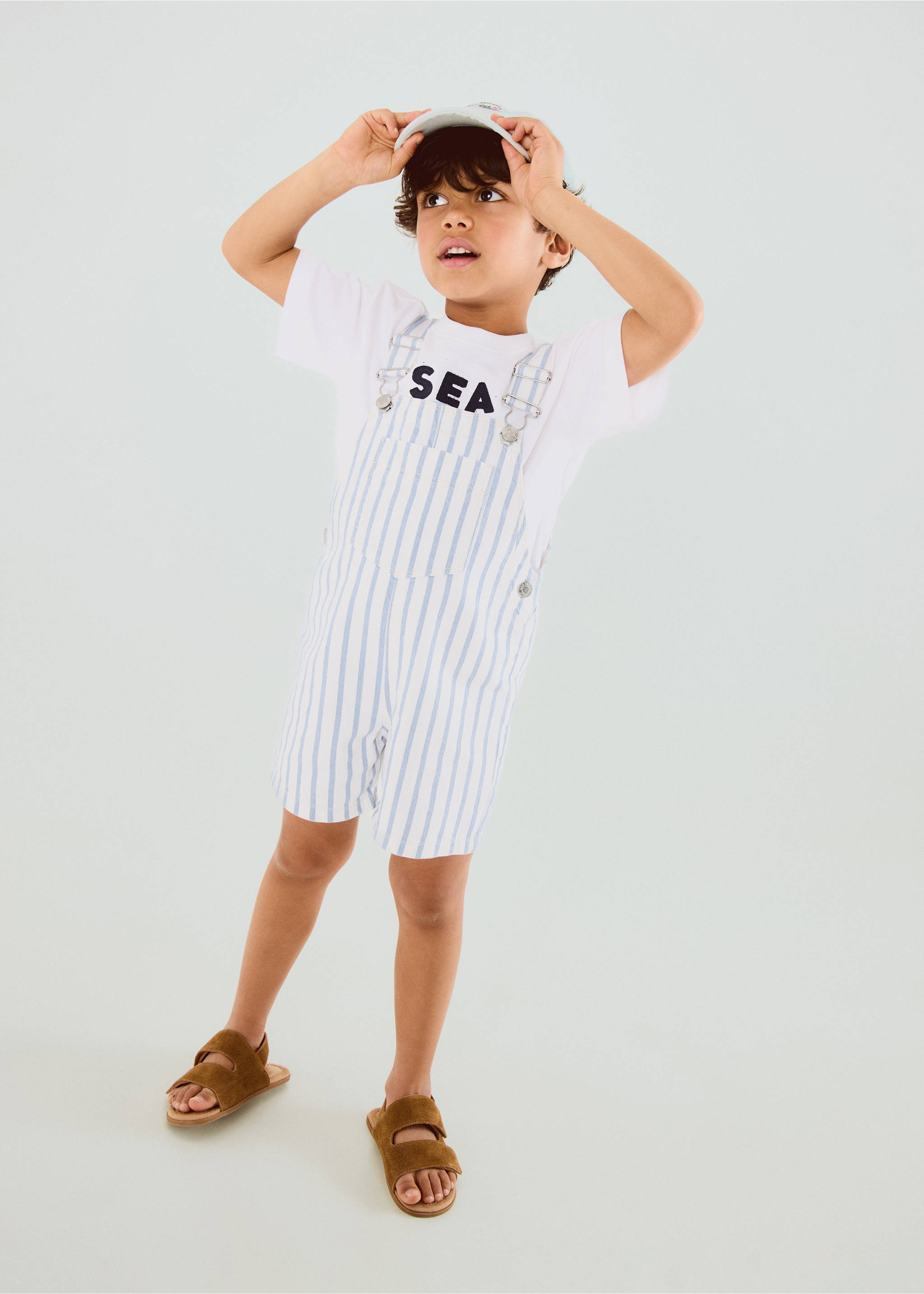 Striped short dungarees - General plane, Off White. Ref: 27086730-00.