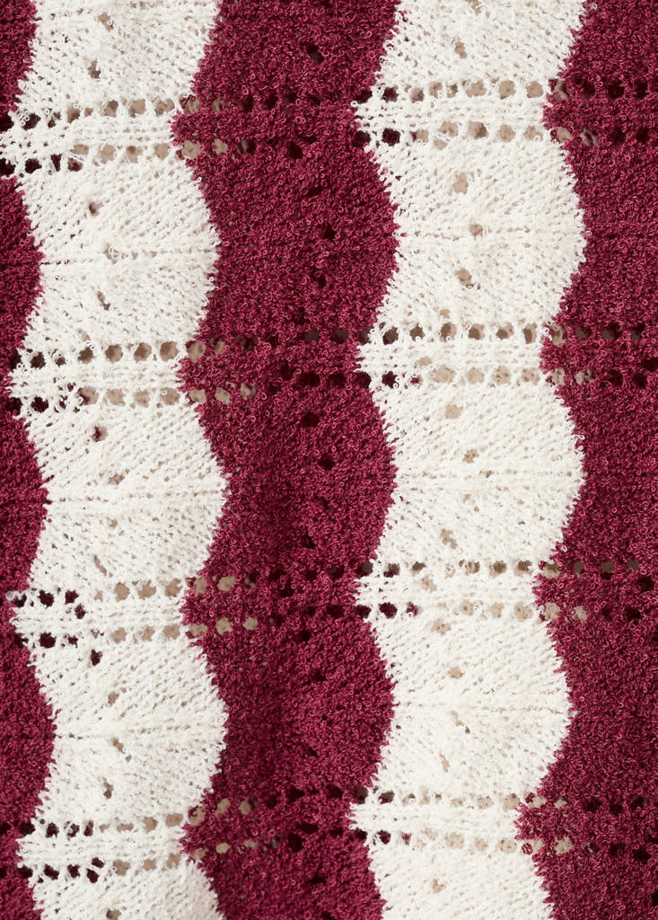Two-tone openwork knit sweater — Maroon