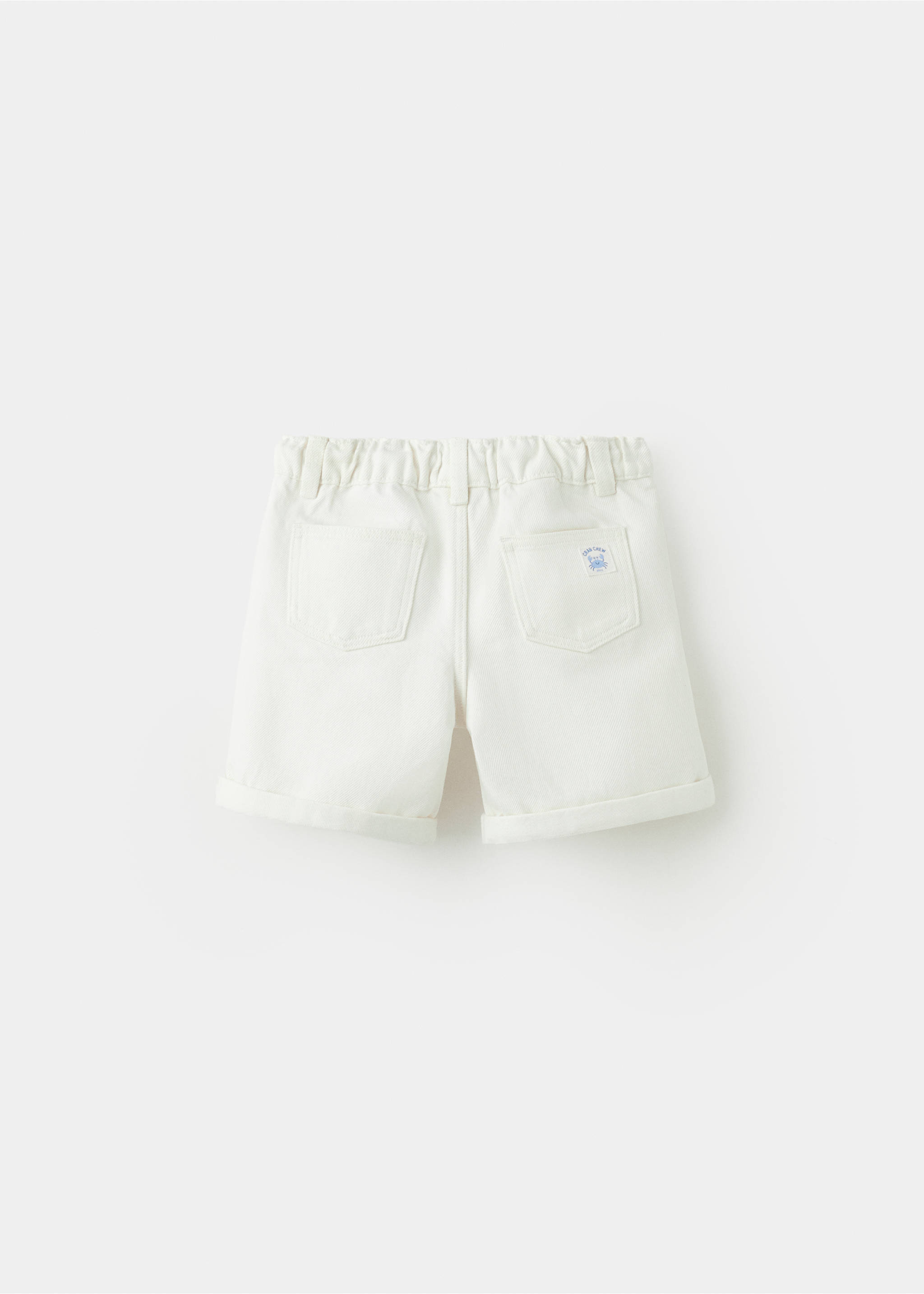 Bermudas algodón bajo vuelto - Reverso del artículo, Blanco. Ref: 27086734-00.