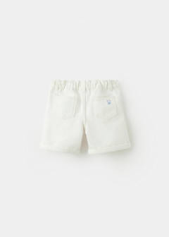 Denim turn-up bermuda shorts — White 4