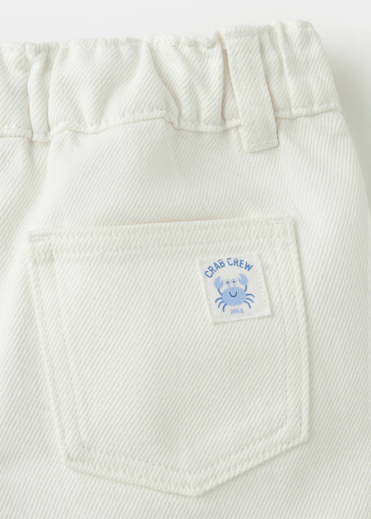Denim turn-up bermuda shorts — White
