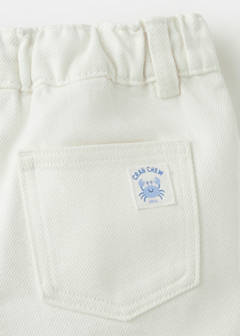 Denim turn-up bermuda shorts — White 3