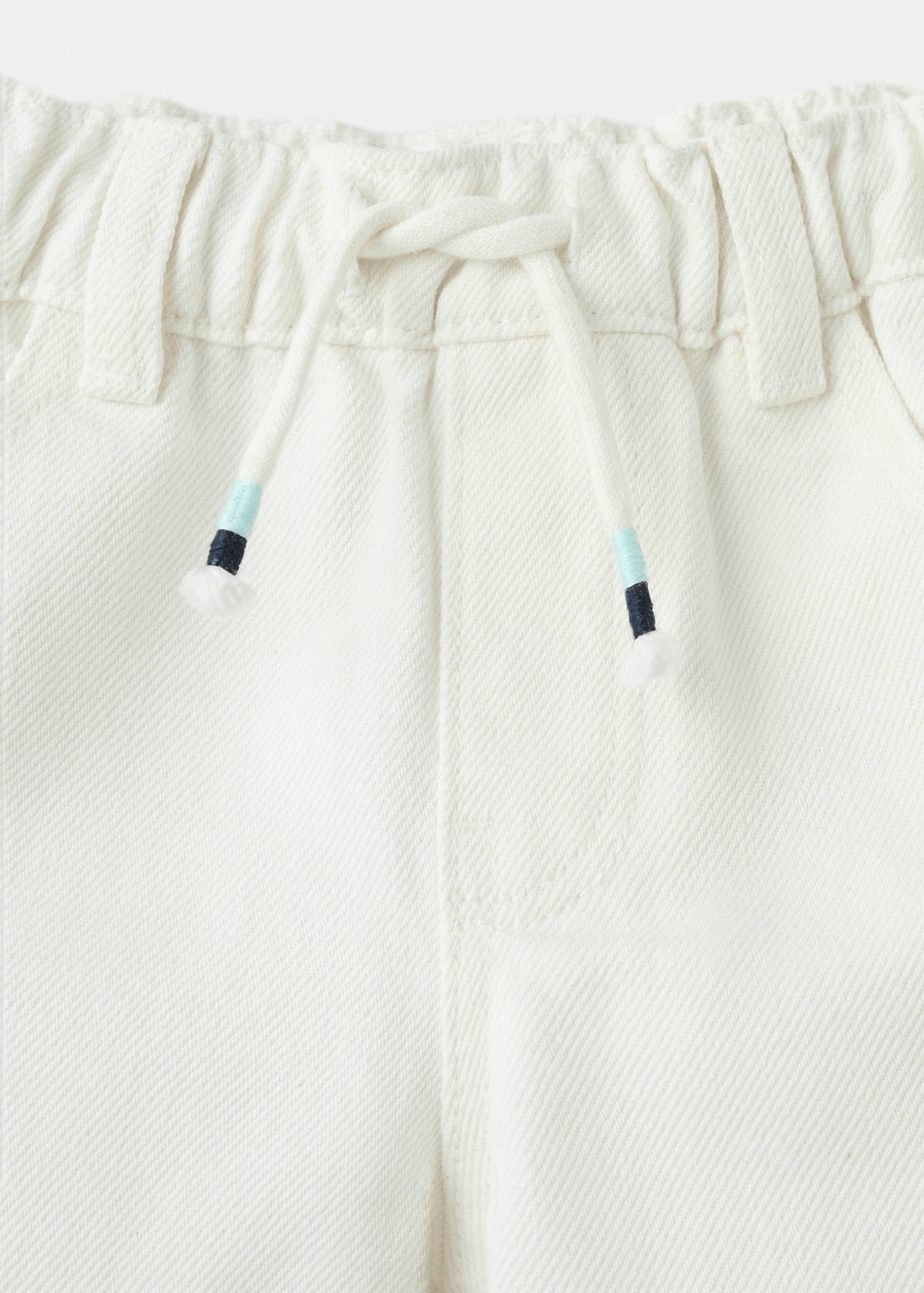 Denim turn-up bermuda shorts — White