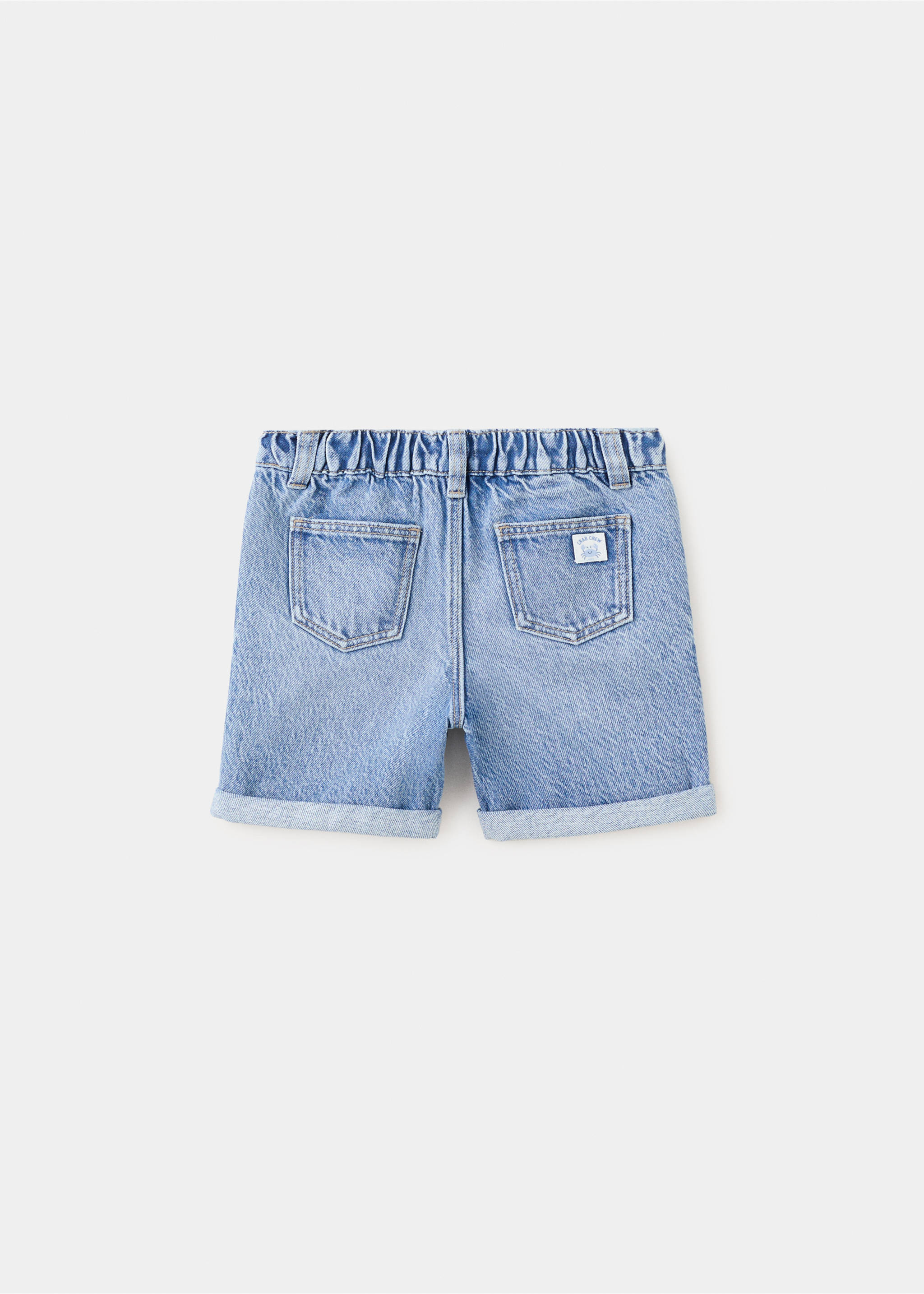Rolled-up hem Bermuda shorts - Reverse of the article, Dark Blue. Ref: 27086734-00.
