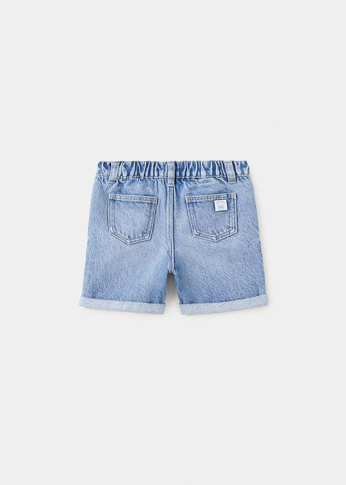 Denim turn-up bermuda shorts — Dark Blue