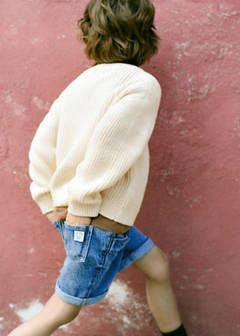 Denim turn-up bermuda shorts — Dark Blue 3