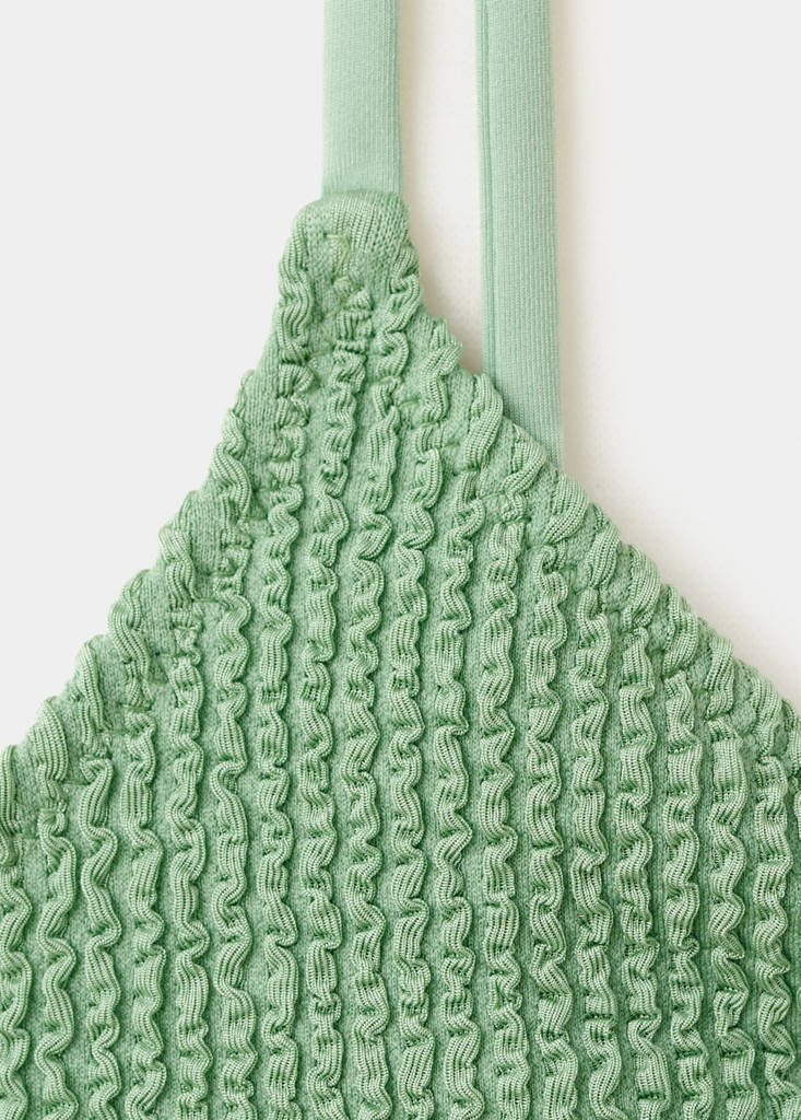 Triangular texture bikini top — Pastel Green
