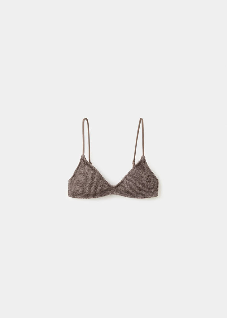 Triangular texture bikini top — Light/Pastel Brown