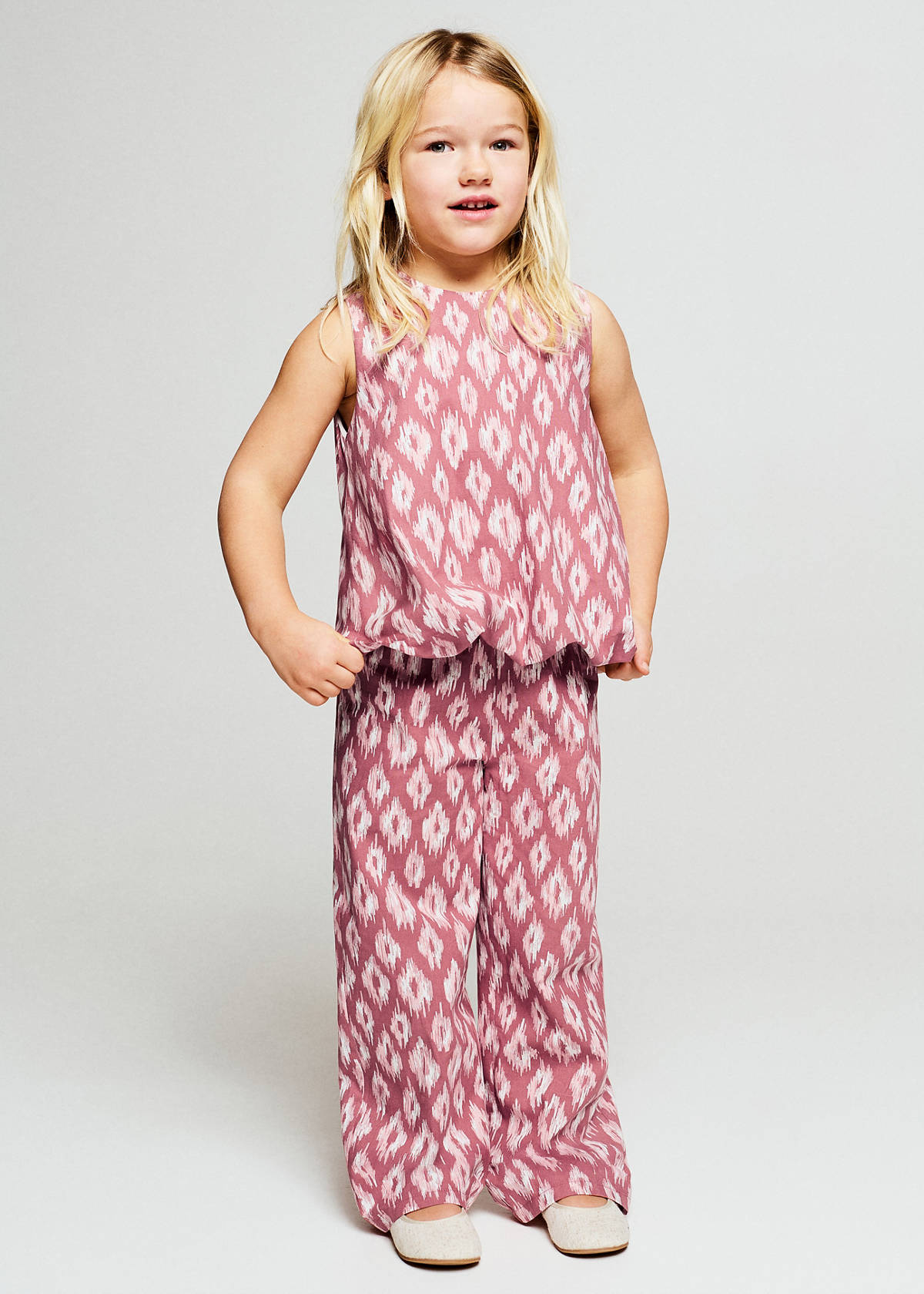 Printed cotton trousers — Strawberry