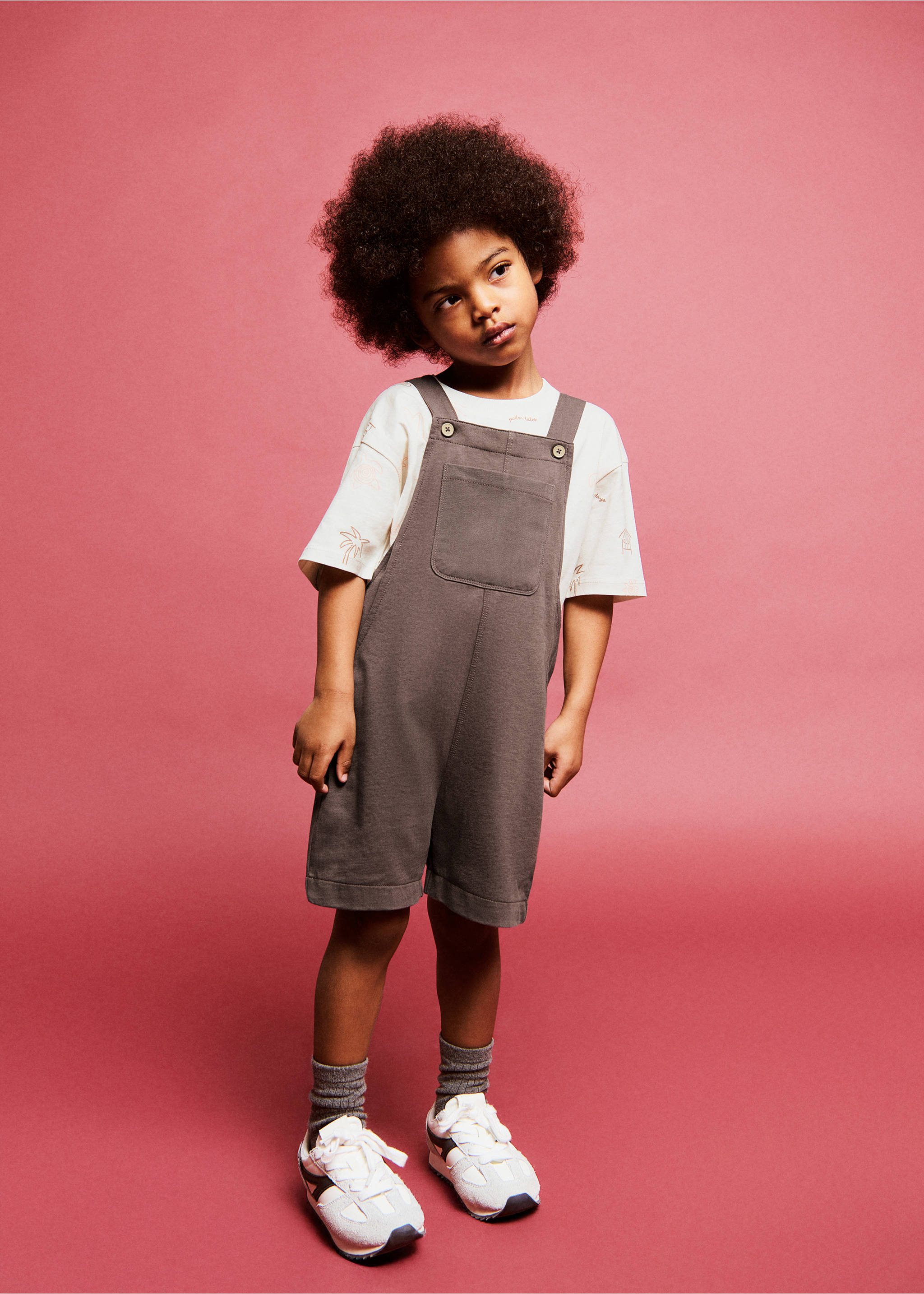 Cotton short jumpsuit - General plane, Brown. Ref: 27086737-00.