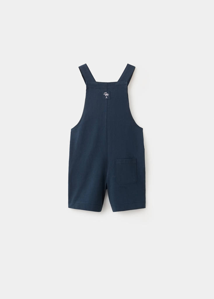 Short cotton dungarees — Navy