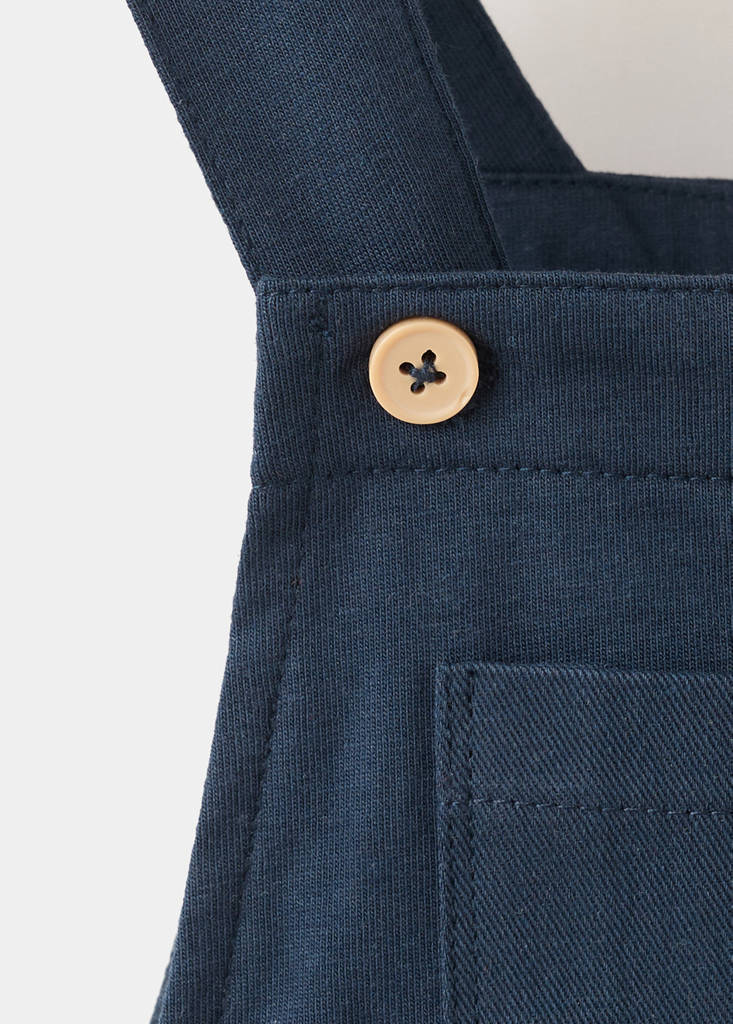 Short cotton dungarees — Navy
