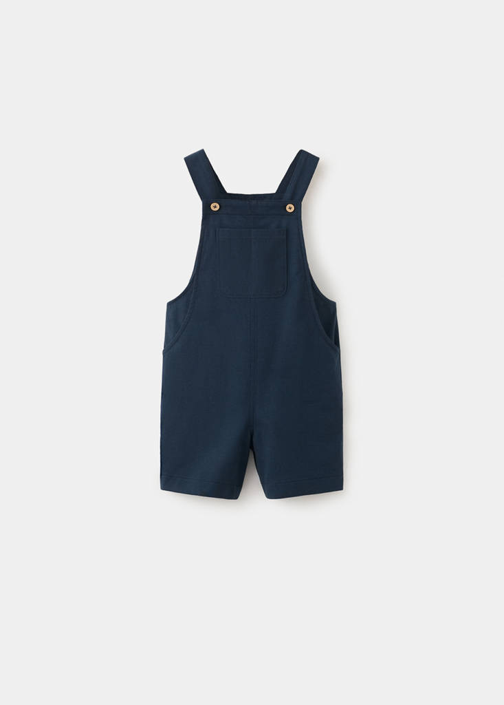 Short cotton dungarees — Navy