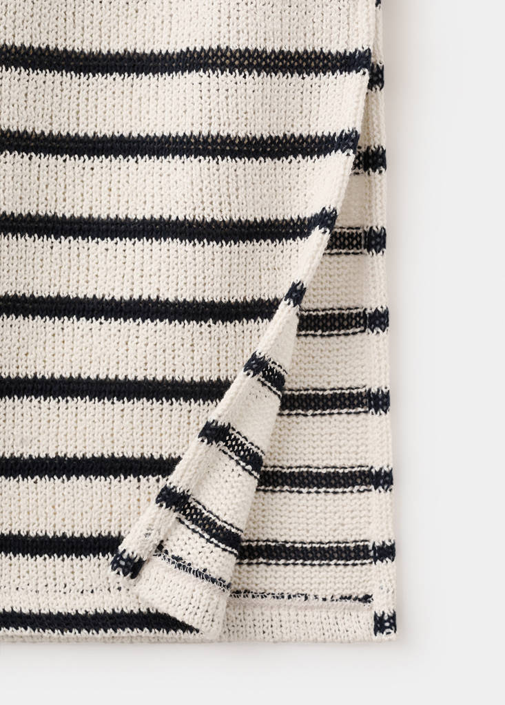 Long striped skirt — Navy