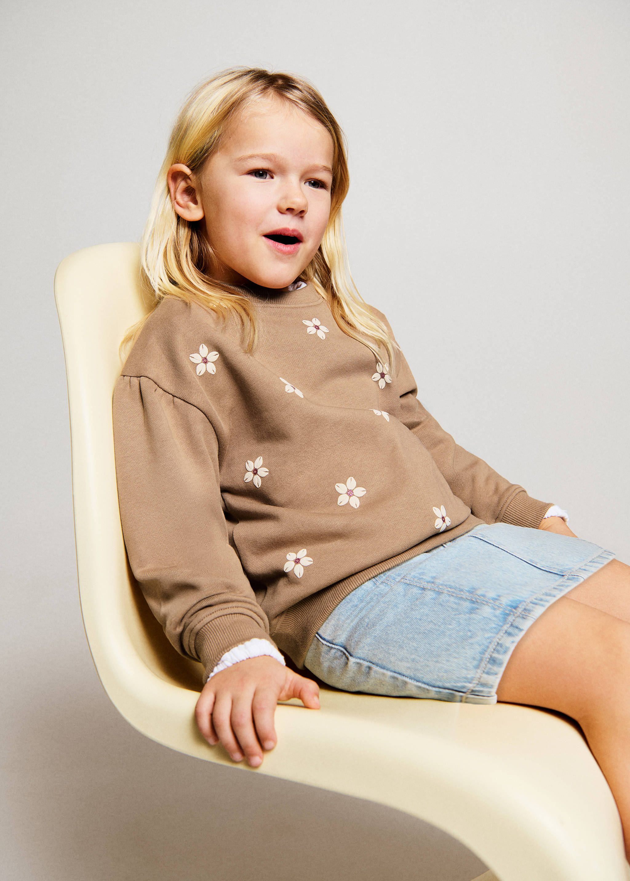 Floral print cotton sweatshirt - Medium plane