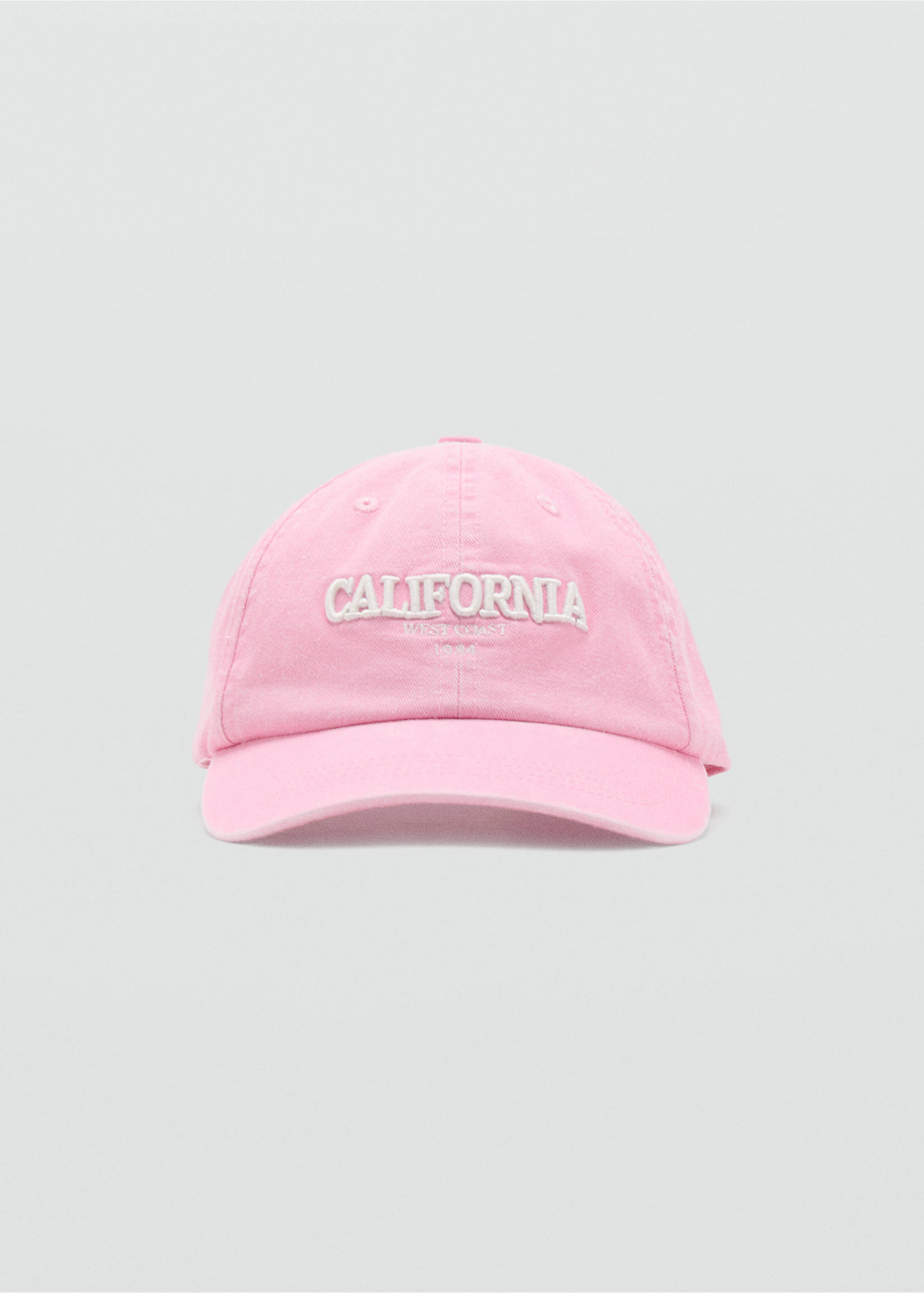 Хлопковая бейсболка с вышивкой - Средний план, Розовый. Ref: 27086743-00.