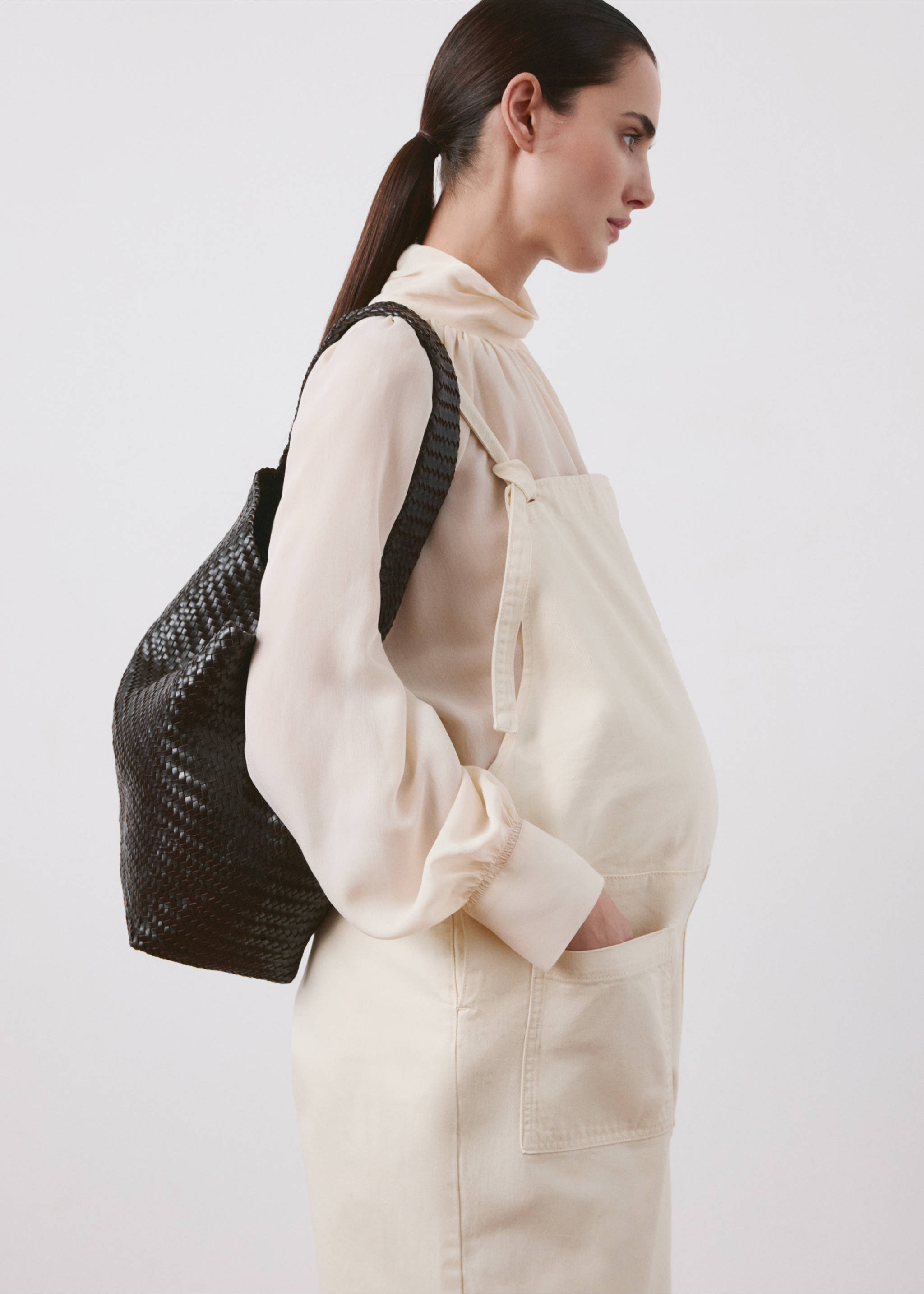 Maternity denim dungarees - Details of the article 6, Off White. Ref: 27086744-00.