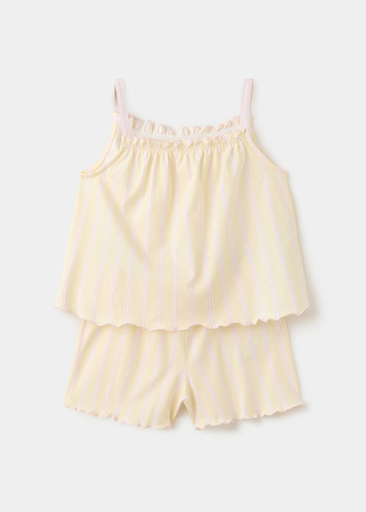 Striped short pyjamas — Pastel Yellow