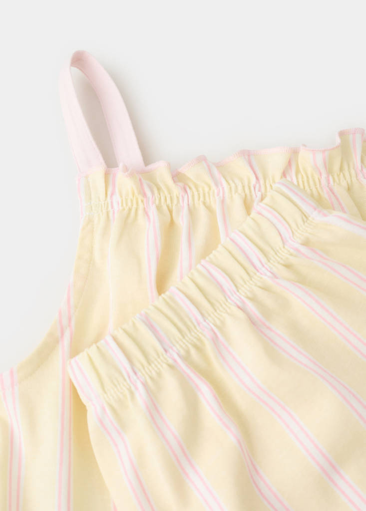Striped short pyjamas — Pastel Yellow