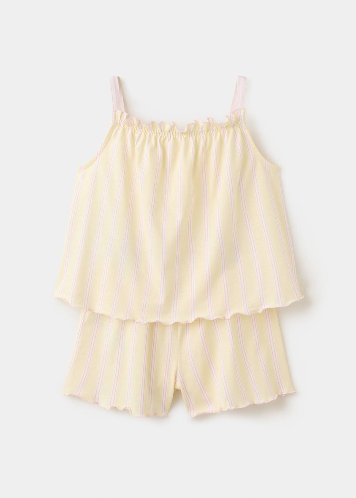 Striped short pyjamas — Pastel Yellow