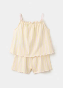 Striped short pyjamas — Pastel Yellow 3
