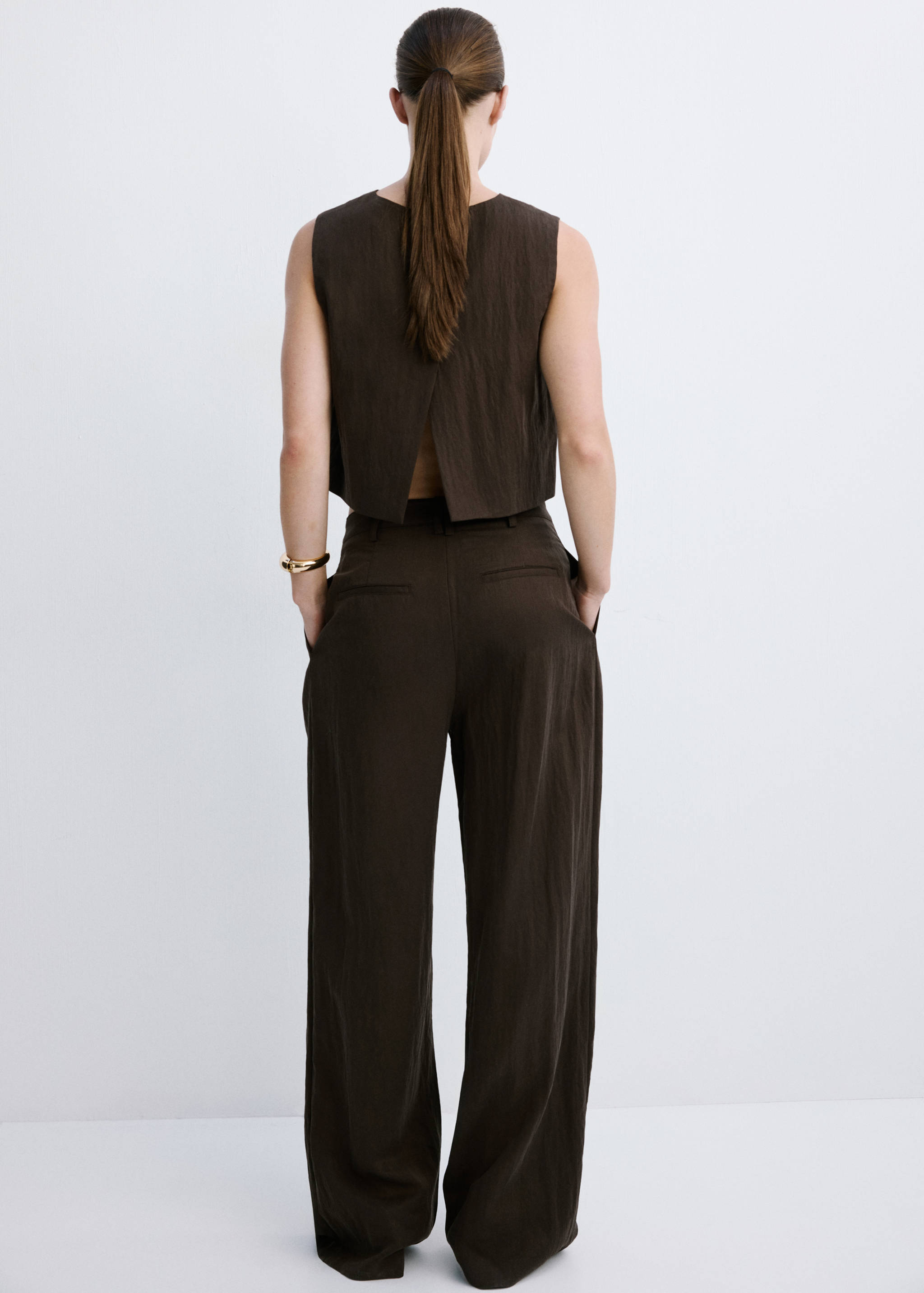Mid-rise lyocell trousers - Reverse of the article