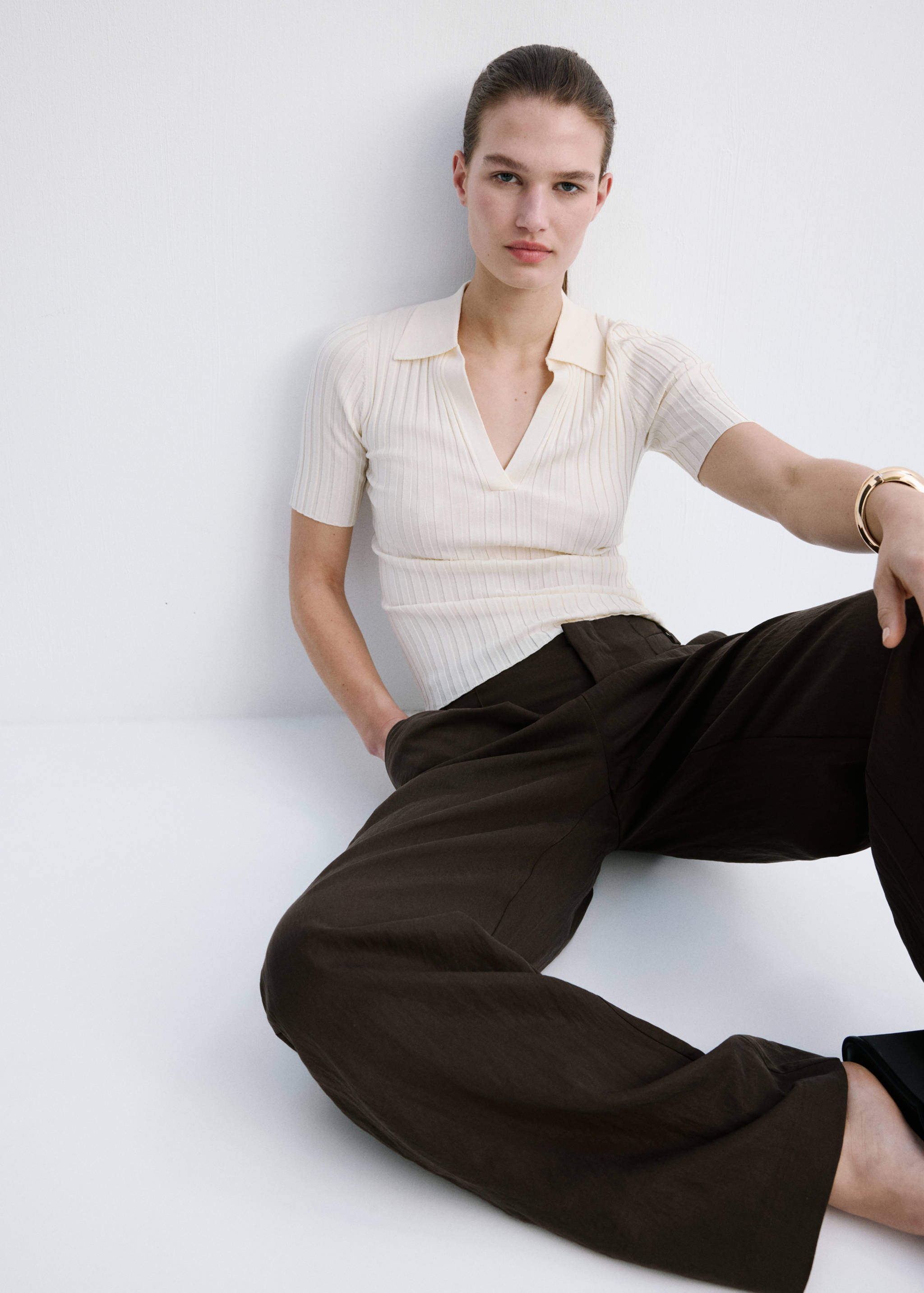 Mid-rise lyocell trousers - Details of the article 2