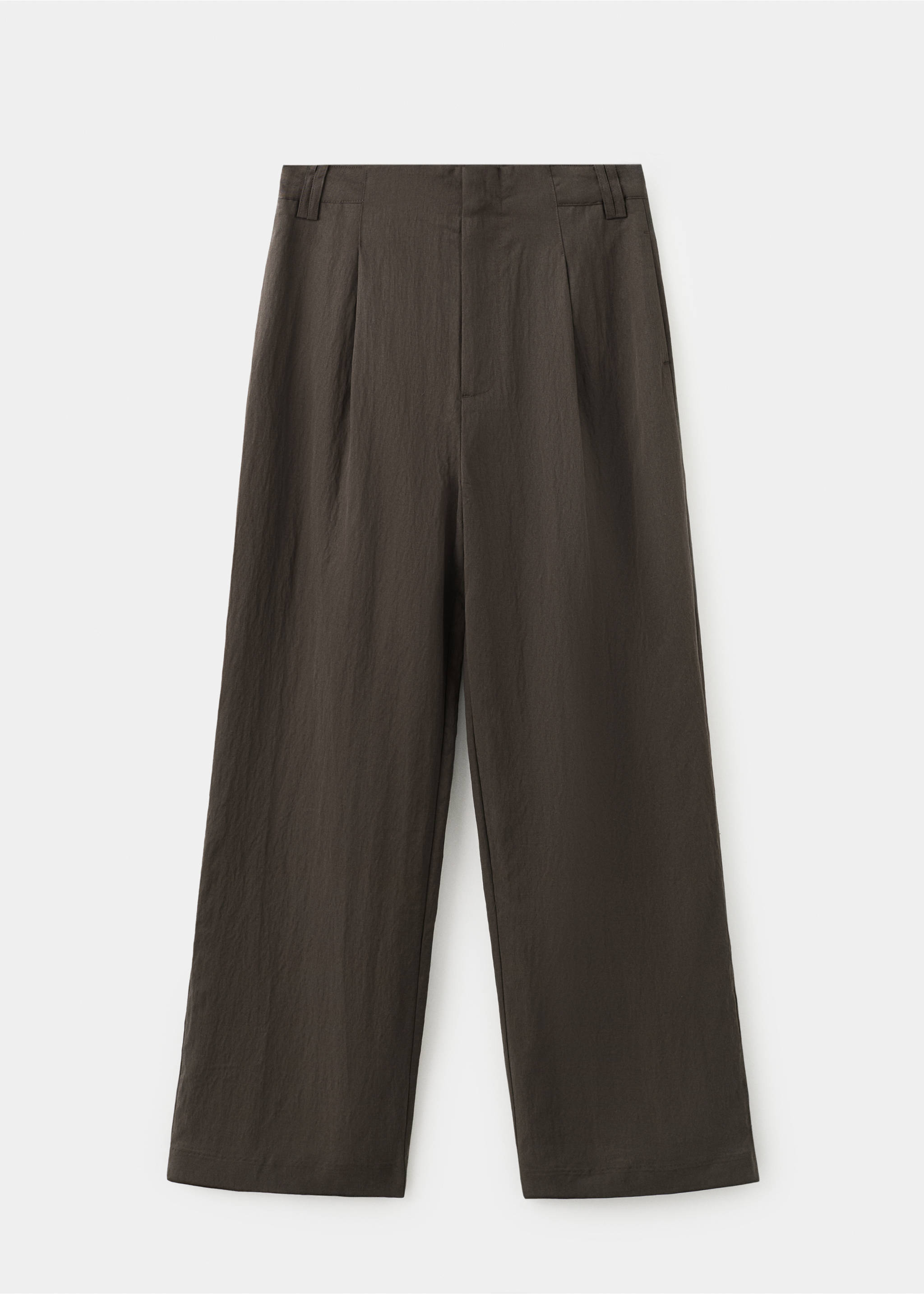 Mid-rise lyocell trousers - Article without model, Chocolate. Ref: 27086750-00.