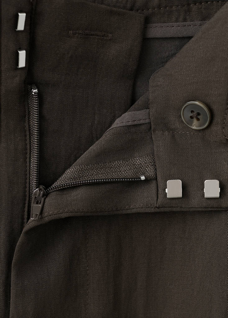 Mid-rise lyocell trousers — Chocolate